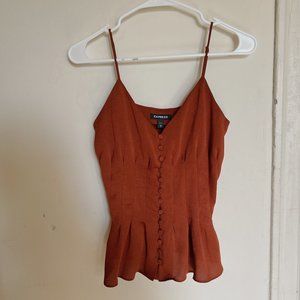 EXPRESS Satin Pleated Button Down Cami